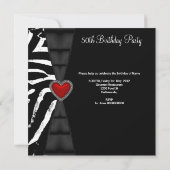 50 50e verjaardag Red Zebra Black White Kaart (Achterkant)