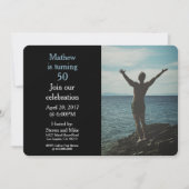 50 50e verjaardag uitnodigen voor een fotofeestje kaart (Voorkant)