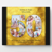 50 Aantal Foto Collage Golden Wedding Jubileum Fotoplaat (Voorkant)