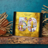 50 Aantal Foto Collage Golden Wedding Jubileum Fotoplaat (Zijkant)