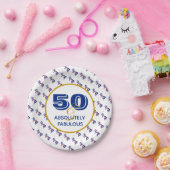 50 & absoluut Fabulous GREAT BRITAIN Celebration Papieren Bordje (Feest)