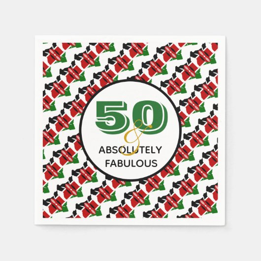 50 & absoluut Fabulous KENYA Celebration Servet (Voorkant)