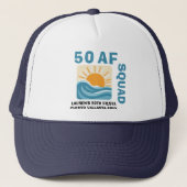 50 AF Crew Retro Sunset Beach Verjaardag Trucker Pet (Voorkant)