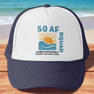 50 AF Crew Retro Sunset Beach Verjaardag Trucker Pet