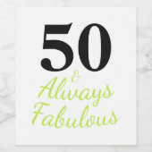 50 & Altijd Prachtig Wijn Etiket (Enkel label)