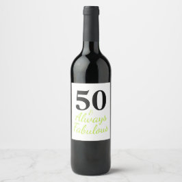 50 & Altijd Prachtig Wijn Etiket