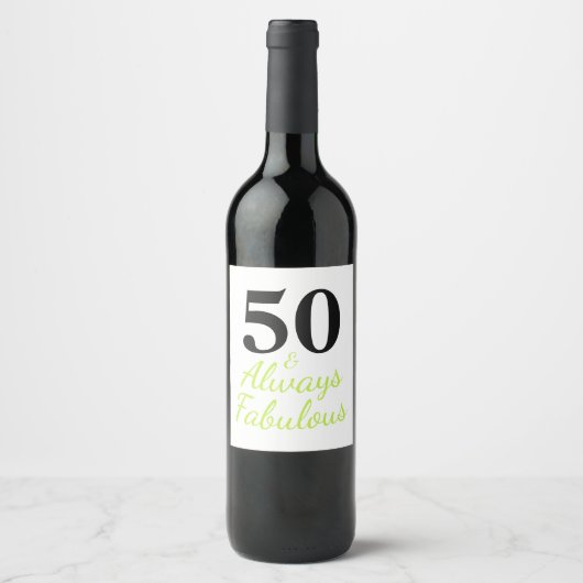 50 & Altijd Prachtig Wijn Etiket (Voorkant)