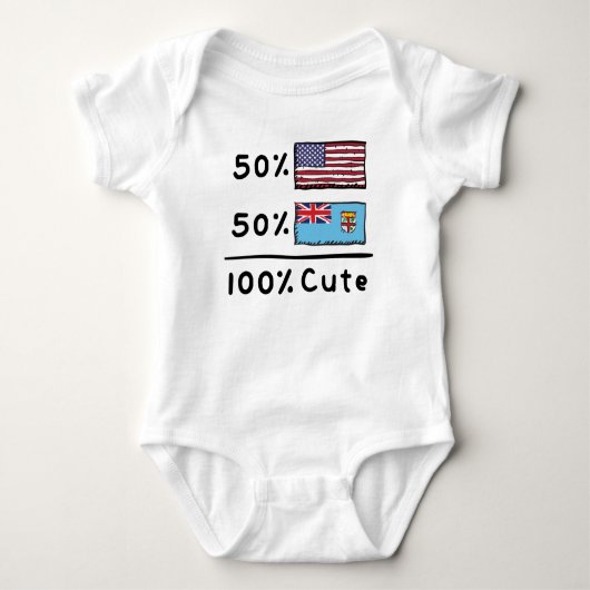50% Amerikaan 50% Fijian 100% Cute Fiji USA Flags Romper (Voorkant)