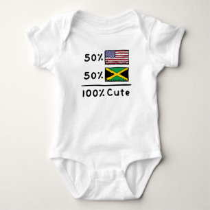 50% Amerikaan 50% Jamaicaan 100% Cute U.S. Jamaica Romper