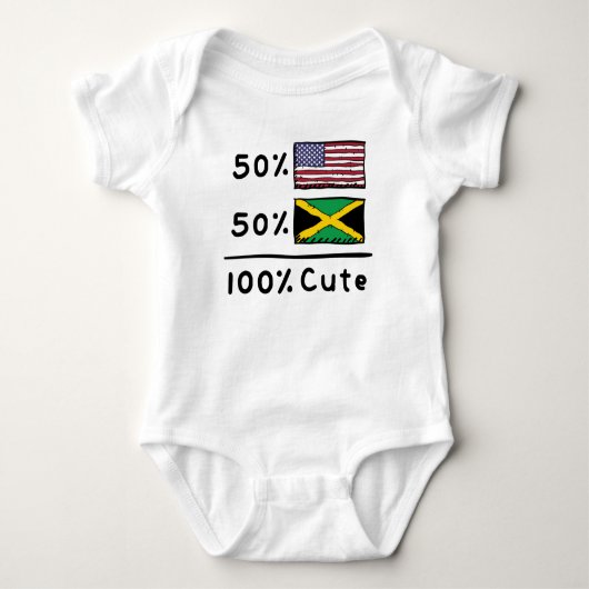 50% Amerikaan 50% Jamaicaan 100% Cute U.S. Jamaica Romper (Voorkant)