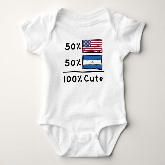 50% Amerikaan 50% Nicaraguan 100% Cute Nicaragua U Romper (Voorkant)