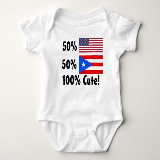 50% Amerikaan 50% Puerto Ricaan 100% Cute Romper (Voorkant)