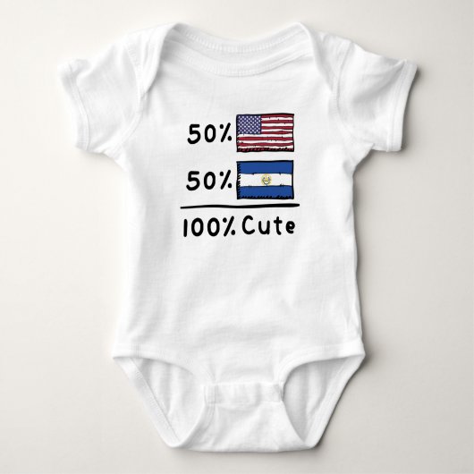 50% Amerikaan 50% Salvadoraan 100% Cute El Salvado Romper (Voorkant)