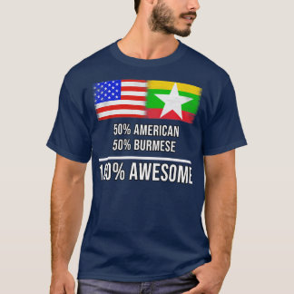 50 Amerikaans 50 Birmees 100 Geweldige Cadeau voor T-shirt