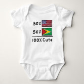 50% Amerikaans 50% Guyanese 100% Cute Guyana USA F Romper (Voorkant)