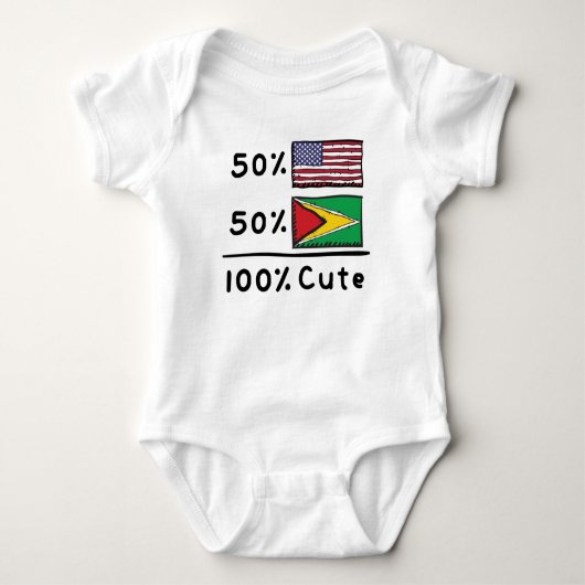 50% Amerikaans 50% Guyanese 100% Cute Guyana USA F Romper (Voorkant)