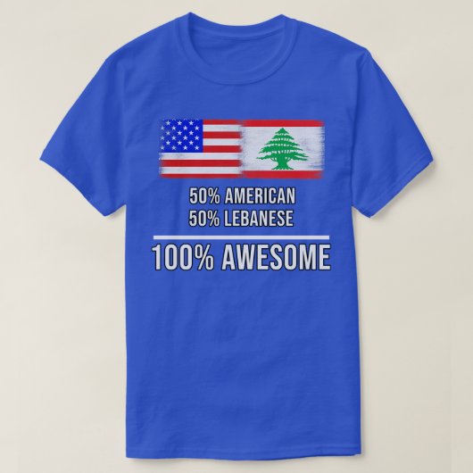 50 Amerikaans 50 Libanees 100 Geweldige Cadeau voo T-shirt (Design voorkant)