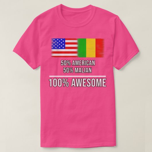 50 Amerikaans 50 Malinees 100 Geweldige Cadeau voo T-shirt (Design voorkant)