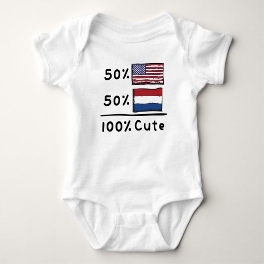 50% Amerikaans 50% Nederlands 100% Verenigd Konink Romper (Voorkant)