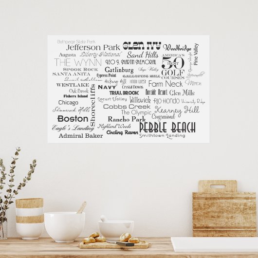 50 Amerikaanse Best Golf Courses Poster (Keuken)