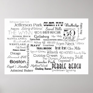 50 Amerikaanse Best Golf Courses Poster