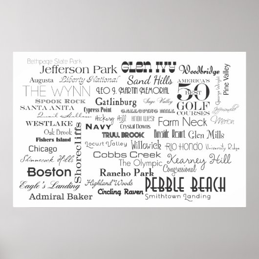 50 Amerikaanse Best Golf Courses Poster (Voorkant)
