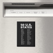 50 Amerikaanse staten afkortingenlijst – Zwart Magneet (Insitu (Vaatwasser))