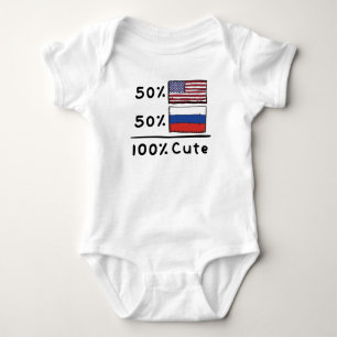 50% Amerikaanse vlag 50% Russische vlag 100% klaag Romper