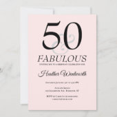 50 and Fabulous 50th Birthday Blush Pink Kaart (Voorkant)
