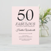 50 and Fabulous 50th Birthday Blush Pink Kaart (Staand voorkant)