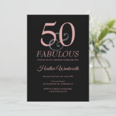 50 and Fabulous 50th Birthday Dusty Pink Kaart (Staand voorkant)