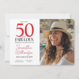 50 and Fabulous | 50th Birthday Elegant Photo Kaart