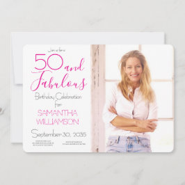 50 and Fabulous | 50th Birthday Elegant Photo Kaart