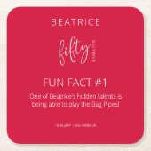 50 and Fabulous 50th Birthday Fun Fact Rood Kartonnen Onderzetters (Voorkant)