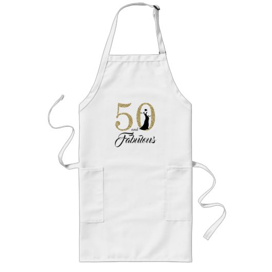 50 and Fabulous 50th Birthday Gift Apron Lang Schort (Voorkant)