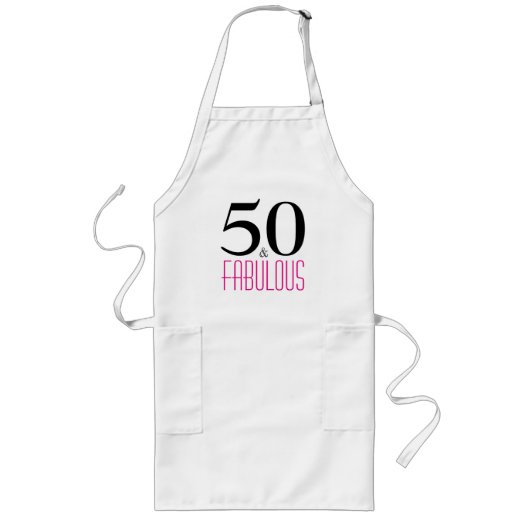 50 and Fabulous 50th Birthday Gift Apron Lang Schort (Voorkant)