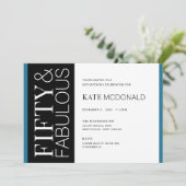 50 and Fabulous 50th Birthday Invitation Kaart (Staand voorkant)