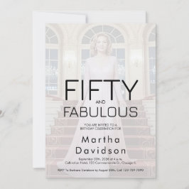 50 and Fabulous | 50th Birthday Invitation Kaart