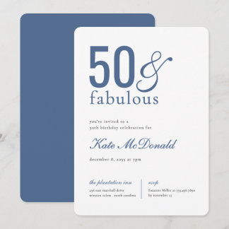 50 and Fabulous 50th Birthday Invitation Kaart