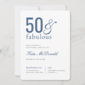 50 and Fabulous 50th Birthday Invitation Kaart (Voorkant)