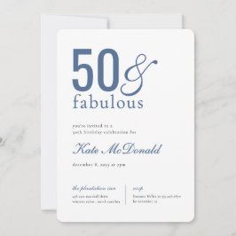 50 and Fabulous 50th Birthday Invitation Kaart