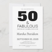 50 and Fabulous | 50th Birthday Invitation Kaart (Voorkant)