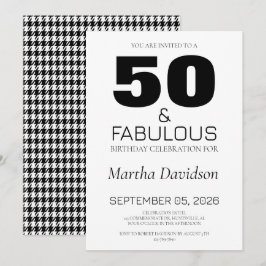 50 and Fabulous | 50th Birthday Invitation Kaart