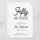 50 and Fabulous 50th Birthday Invitation Kaart (Voorkant / Achterkant)