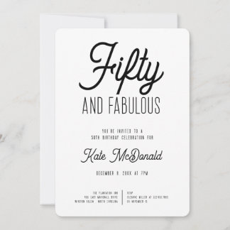 50 and Fabulous 50th Birthday Invitation Kaart