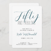 50 and Fabulous 50th Birthday Invitation Kaart (Voorkant / Achterkant)