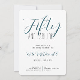 50 and Fabulous 50th Birthday Invitation Kaart