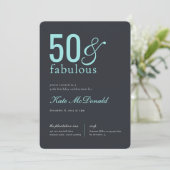 50 and Fabulous 50th Birthday Invitation Kaart (Staand voorkant)