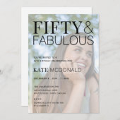 50 and Fabulous 50th Birthday Invitation Kaart (Voorkant / Achterkant)