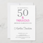 50 and Fabulous | 50th Birthday Invitation Kaart (Voorkant)